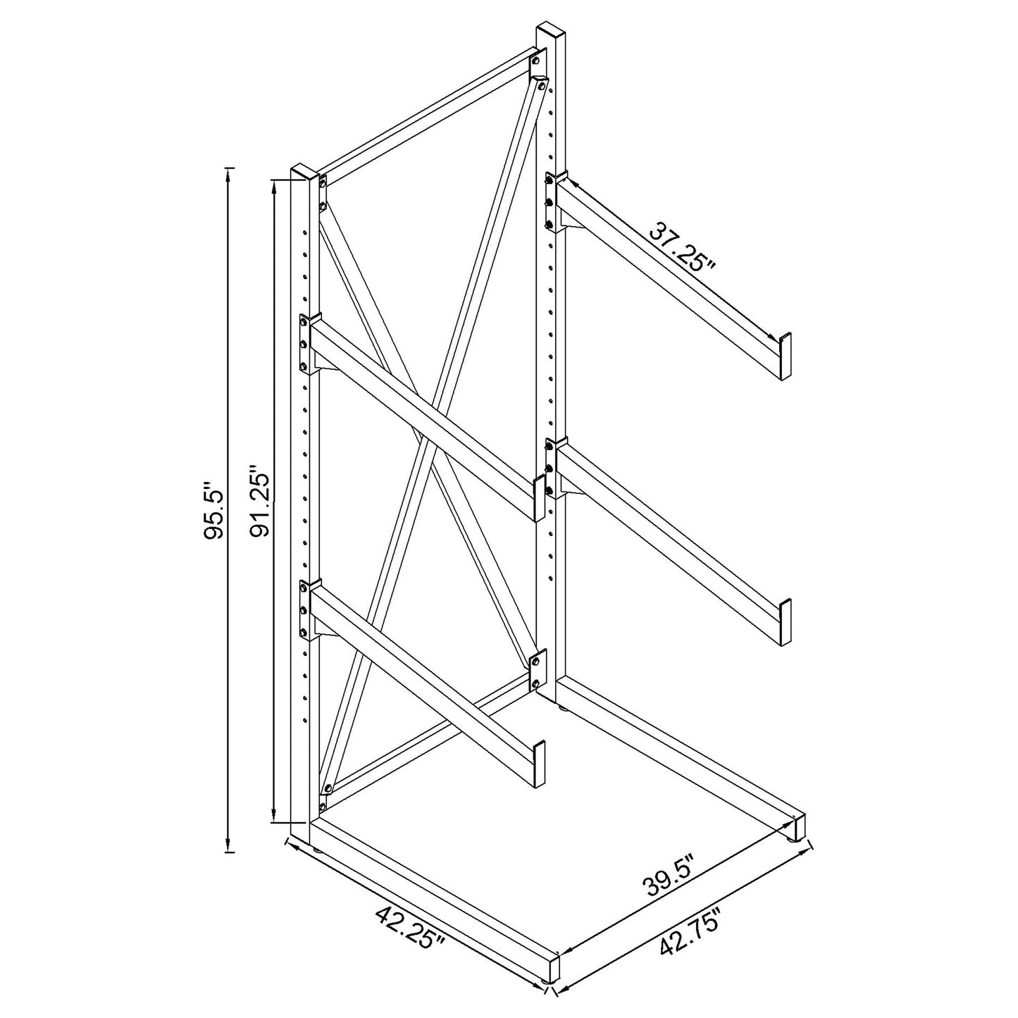 Duarto 3-tier Sofa Display Rack Black