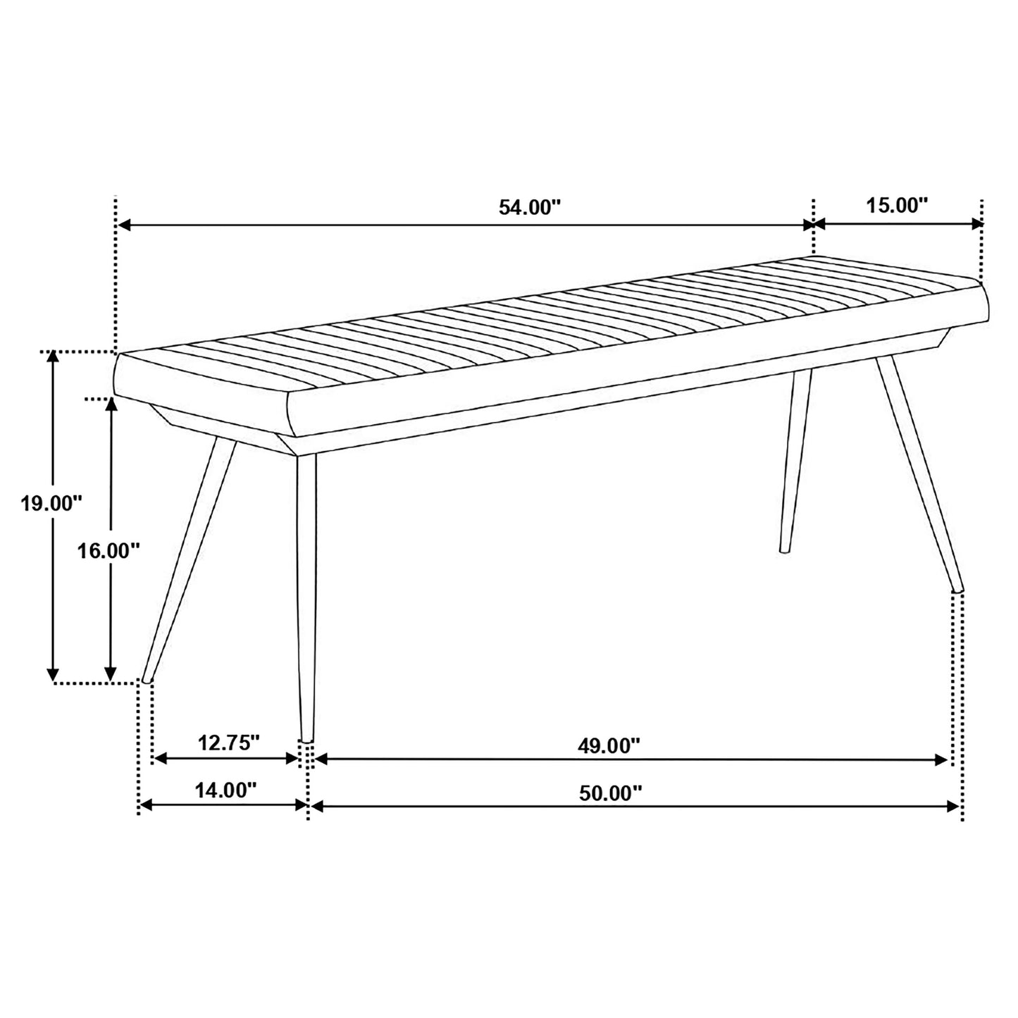 Misty Cushion Side Bench Camel and Black