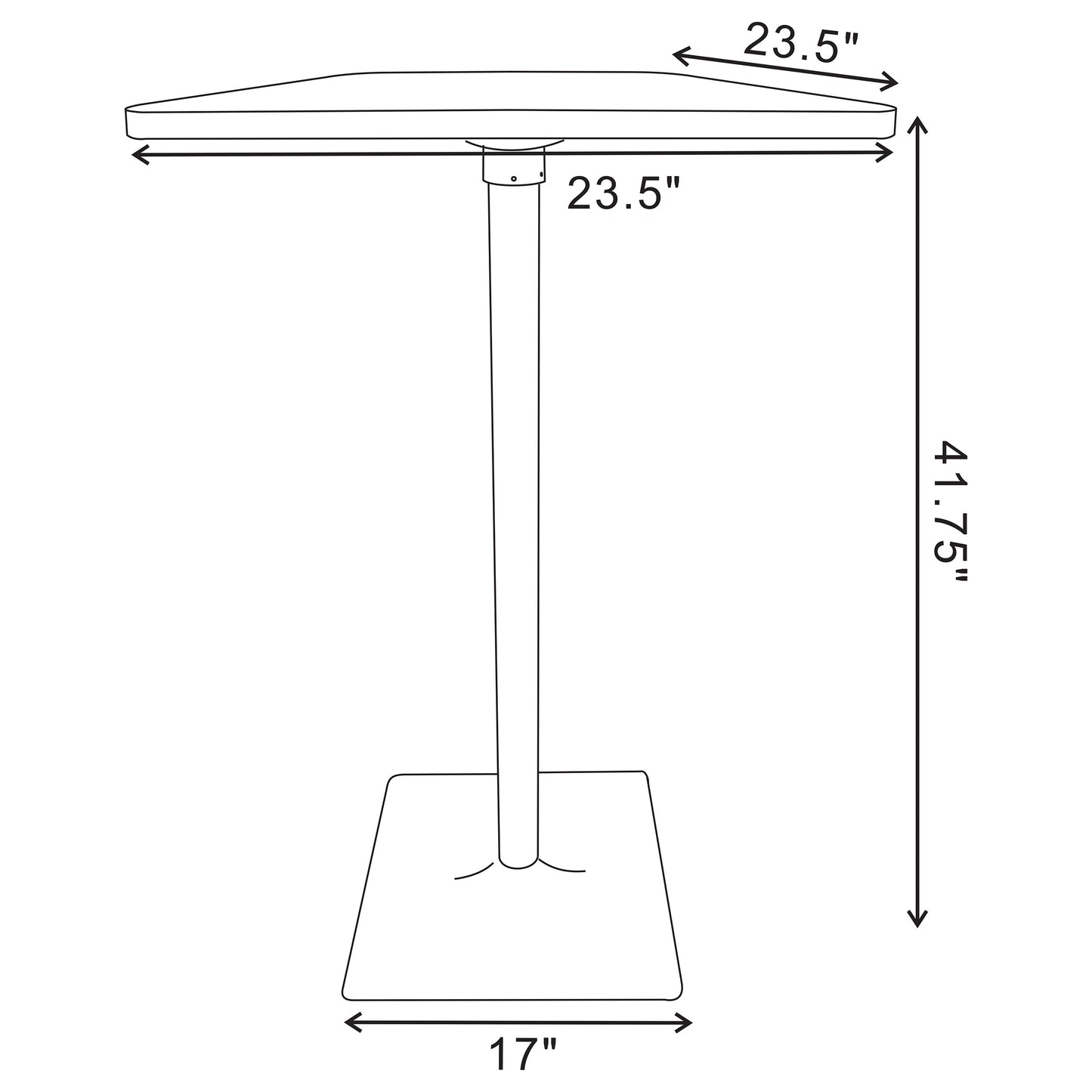 Cavalier Square Bar Table Dark Elm and Matte Black