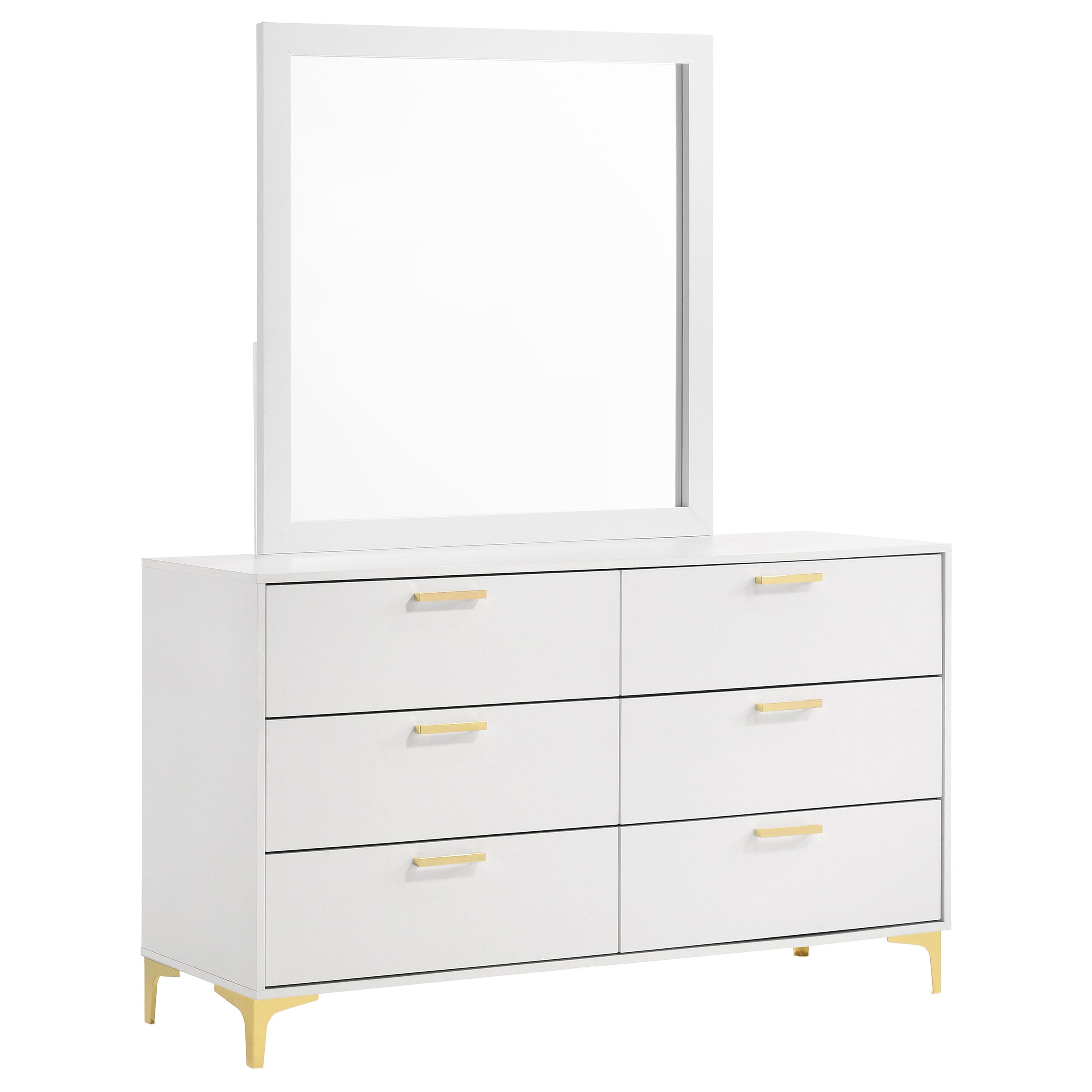 Kendall 6-drawer Dresser with Mirror White – Furniture Factory Outlet