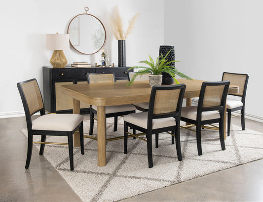 Arini 5-piece Extension Leaf Dining Table Set Sand Wash and Black