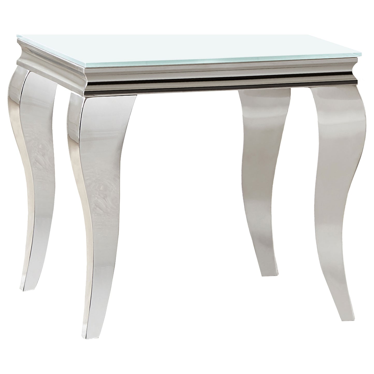 Carone 2-piece Glass Top Coffee and End Table Set White