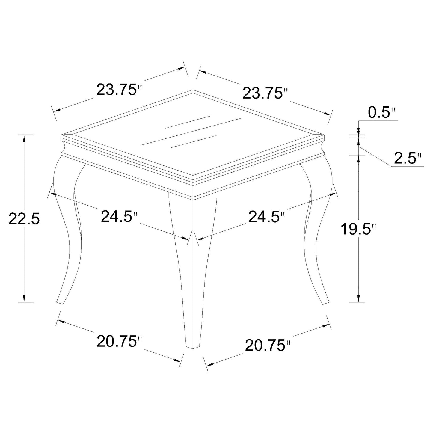 Carone 2-piece Glass Top Coffee and End Table Set White