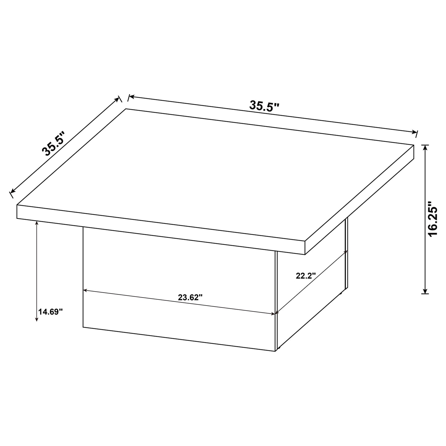 Devar Square Engineered Wood Cocktail Coffee Table Latte