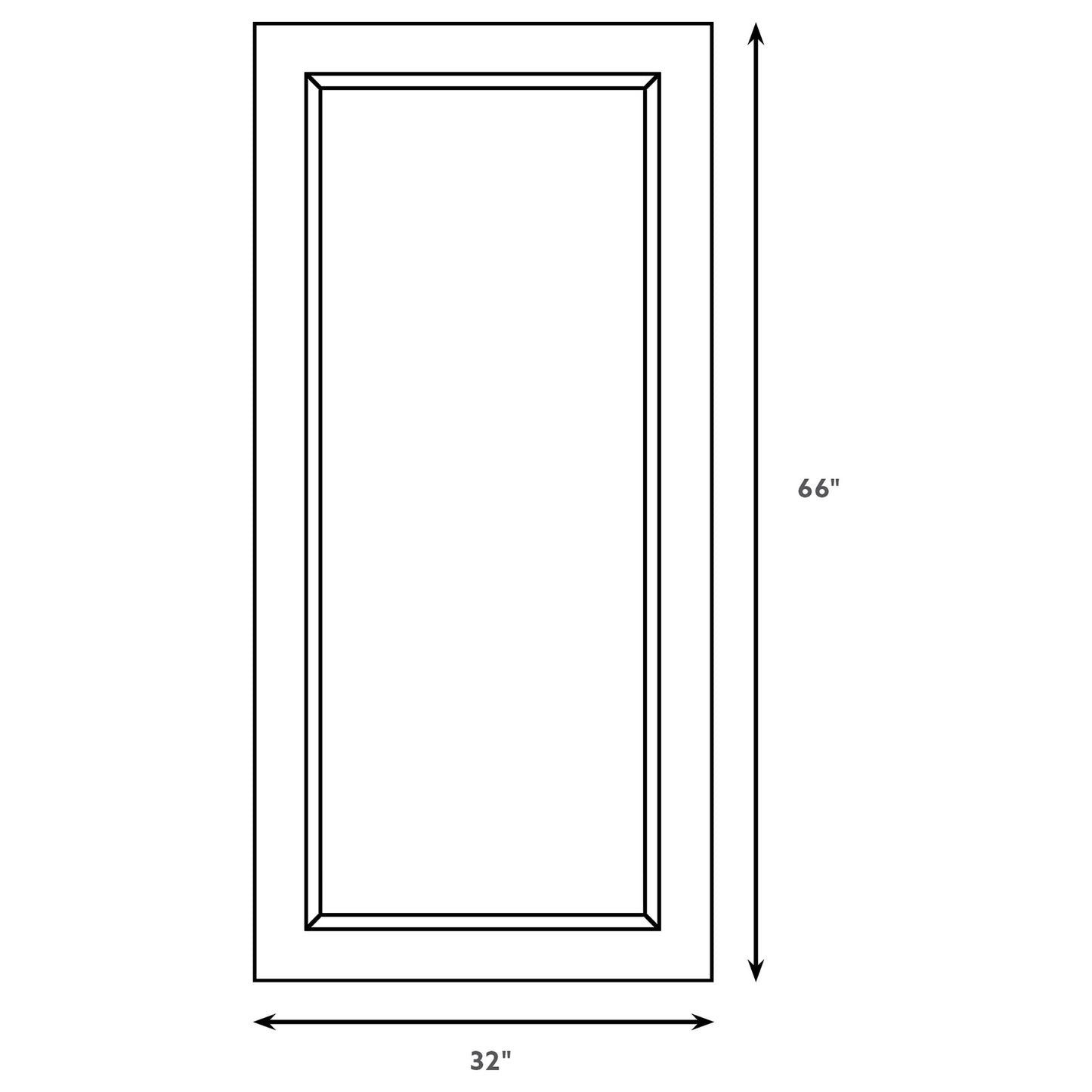 Rollins 32 x 66 Inch Rectangular Floor Mirror Silver