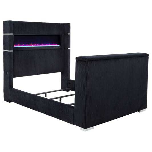 Tisdall California King Flame Visualizer TV Bed Black