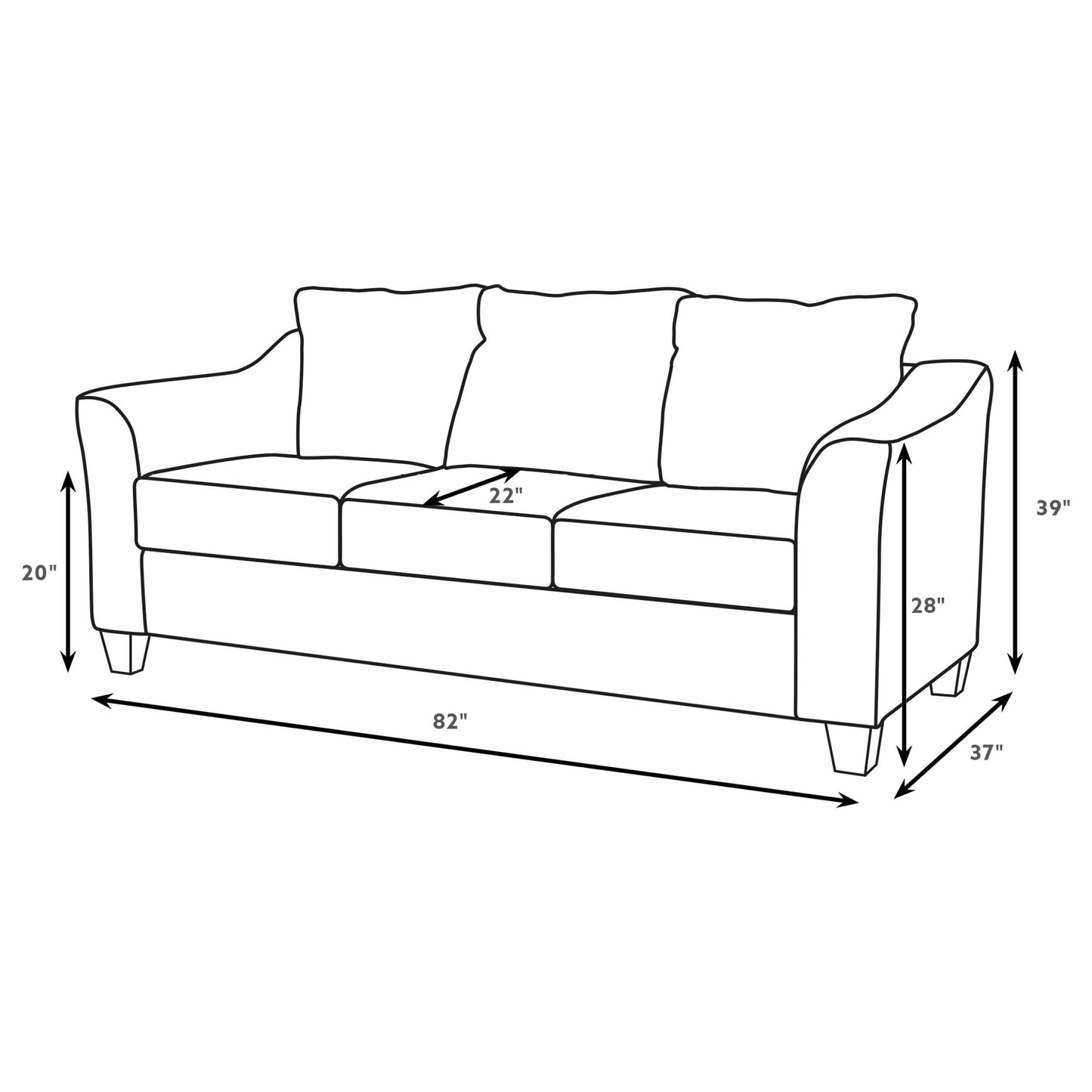 Salizar Upholstered Flared Arm Sofa Sand
