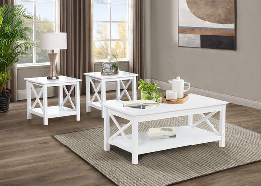 Skyview 3-piece Rectangular Lift Top Coffee Table Set White