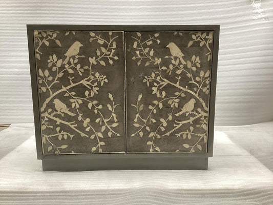 Parkes 2-door Bone Inlay Accent Cabinet Distressed Grey