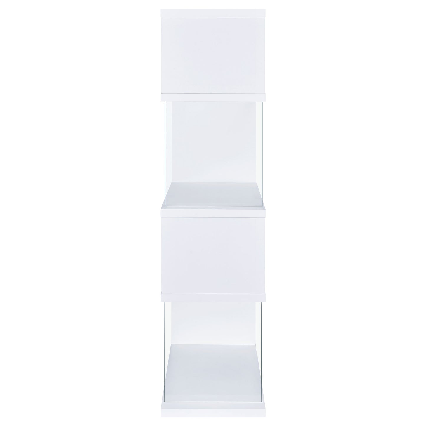 Emelle 4-tier Bookcase White and Clear