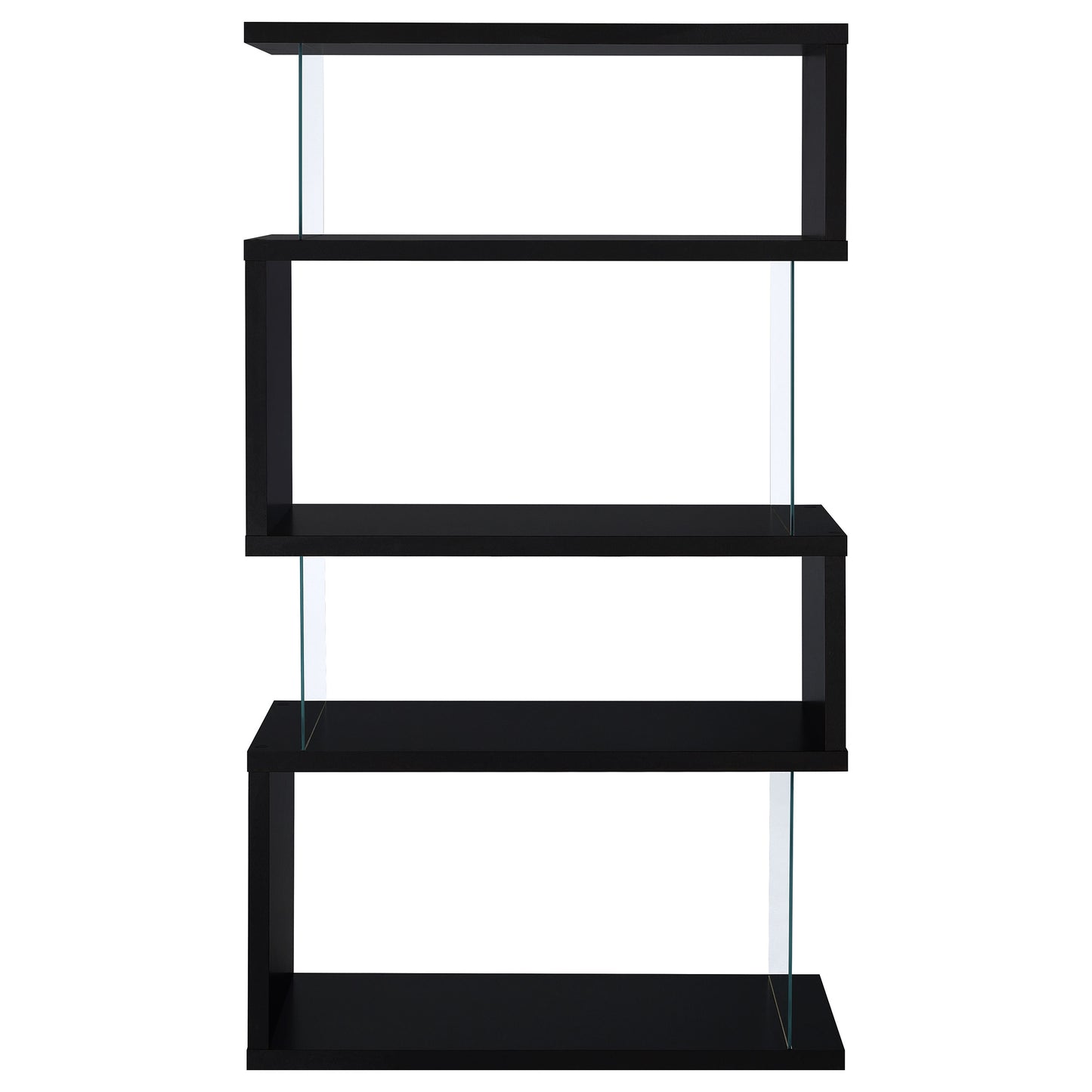 Emelle 4-tier Bookcase Black and Clear