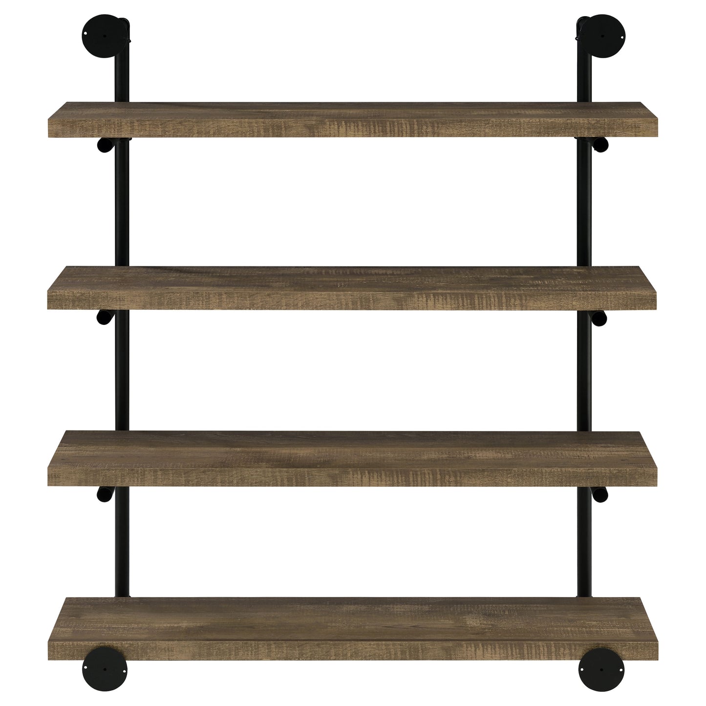 Elmcrest 40-inch Wall Shelf Black and Rustic Oak