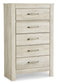 Bellaby  Crossbuck Panel Bed With Mirrored Dresser, Chest And Nightstand