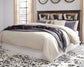 Drystan King/California King Bookcase Headboard Bed with Mirrored Dresser, Chest and Nightstand