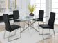 Carmelo X-shaped Dining Table Chrome and Clear