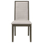 Kelly Upholstered Solid Back Dining Side Chair Beige and Dark Grey (Set of 2)