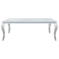 Carone 5-piece 81-inch Rectangular White Glass Dining Set Blue