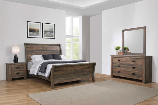 Frederick 4-piece Queen Bedroom Set Weathered Oak