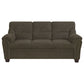 Clementine 2-piece Upholstered Padded Arm Sofa Set Brown