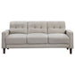 Bowen 3-piece Upholstered Track Arms Tufted Sofa Set Beige