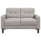 Bowen 3-piece Upholstered Track Arms Tufted Sofa Set Beige