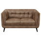 Thatcher 3-piece Upholstered Button Tufted Living Room Set Brown