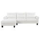 Caspian Upholstered Curved Arms Sectional Sofa White and Black