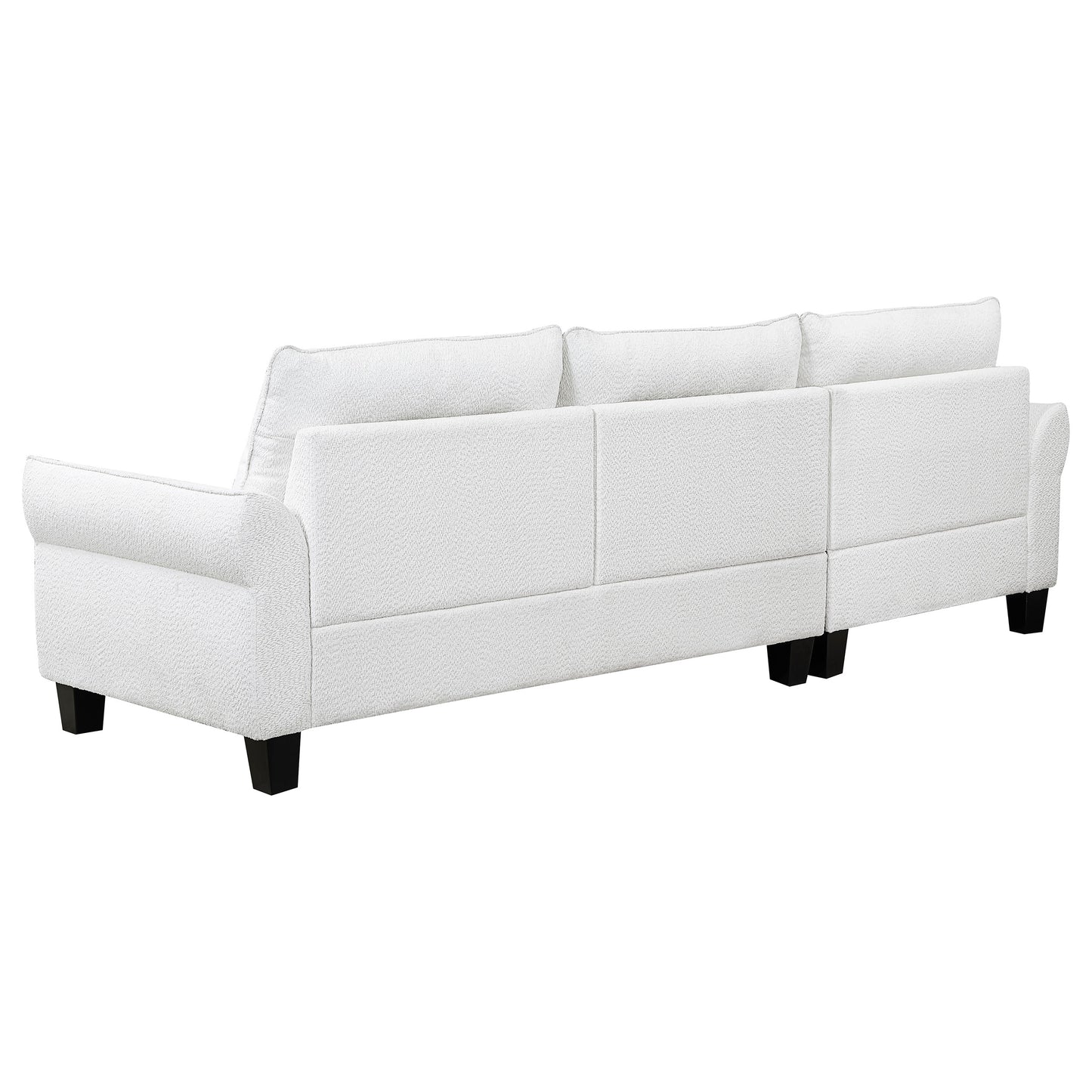 Caspian Upholstered Curved Arms Sectional Sofa White and Black