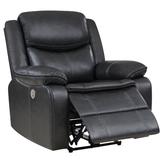 Sycamore Upholstered Power Recliner Chair Dark Grey