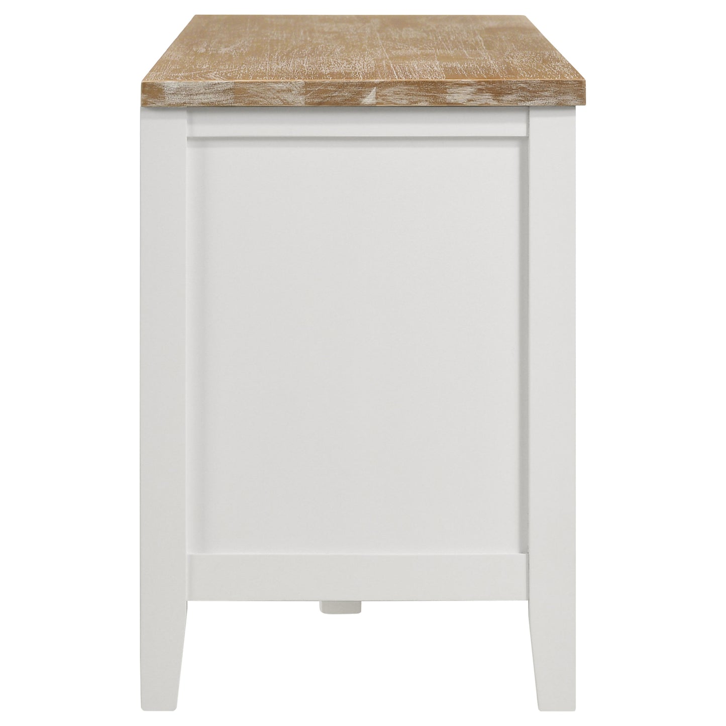 Hollis 2-door Wood 67-inch TV Stand with Drawer Brown and White