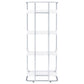 Ember 68-inch 4-shelf Bookshelf White High Gloss and Chrome