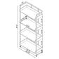 Ember 68-inch 4-shelf Bookshelf White High Gloss and Chrome