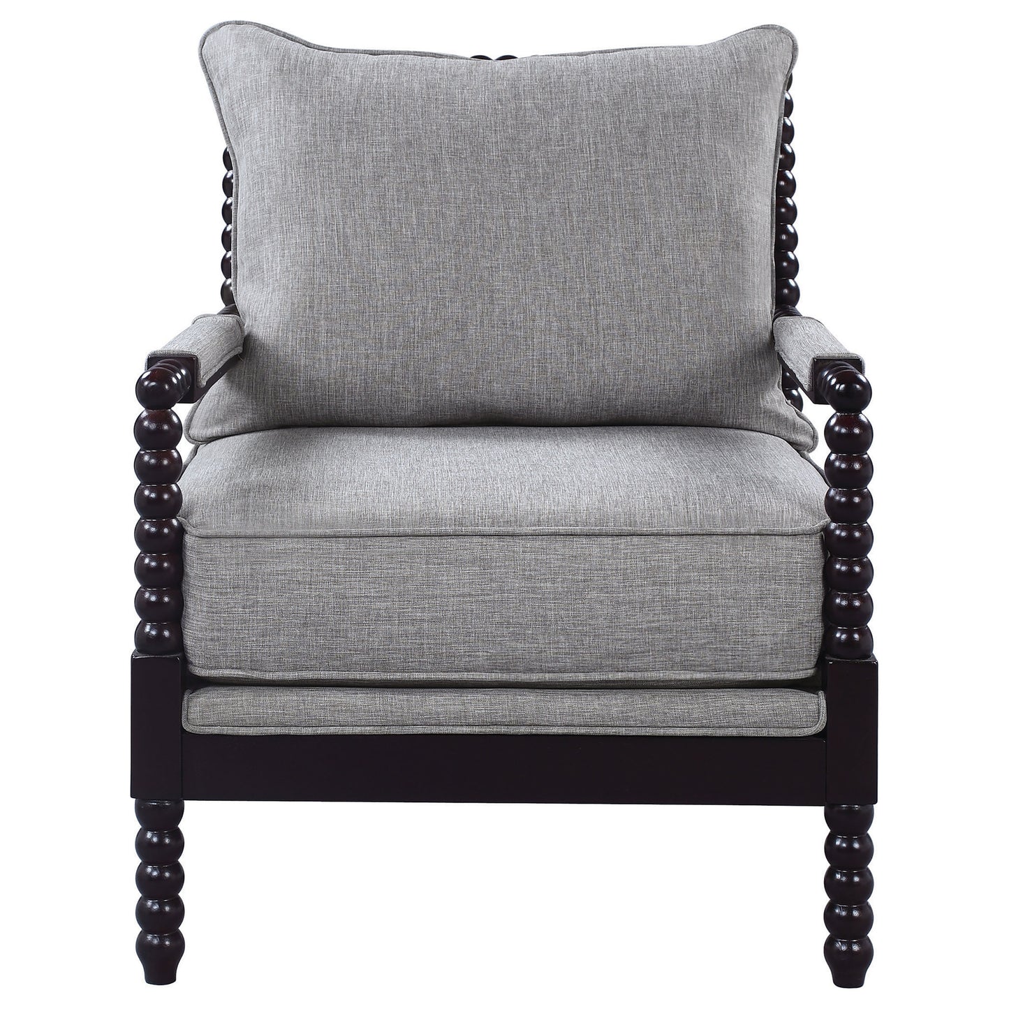 Blanchett Upholstered Bobbin Accent Chair Grey and Cappuccino