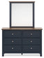 Landocken Full Panel Bed with Mirrored Dresser and Chest