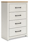 Linnocreek Full Panel Headboard with Mirrored Dresser, Chest and Nightstand