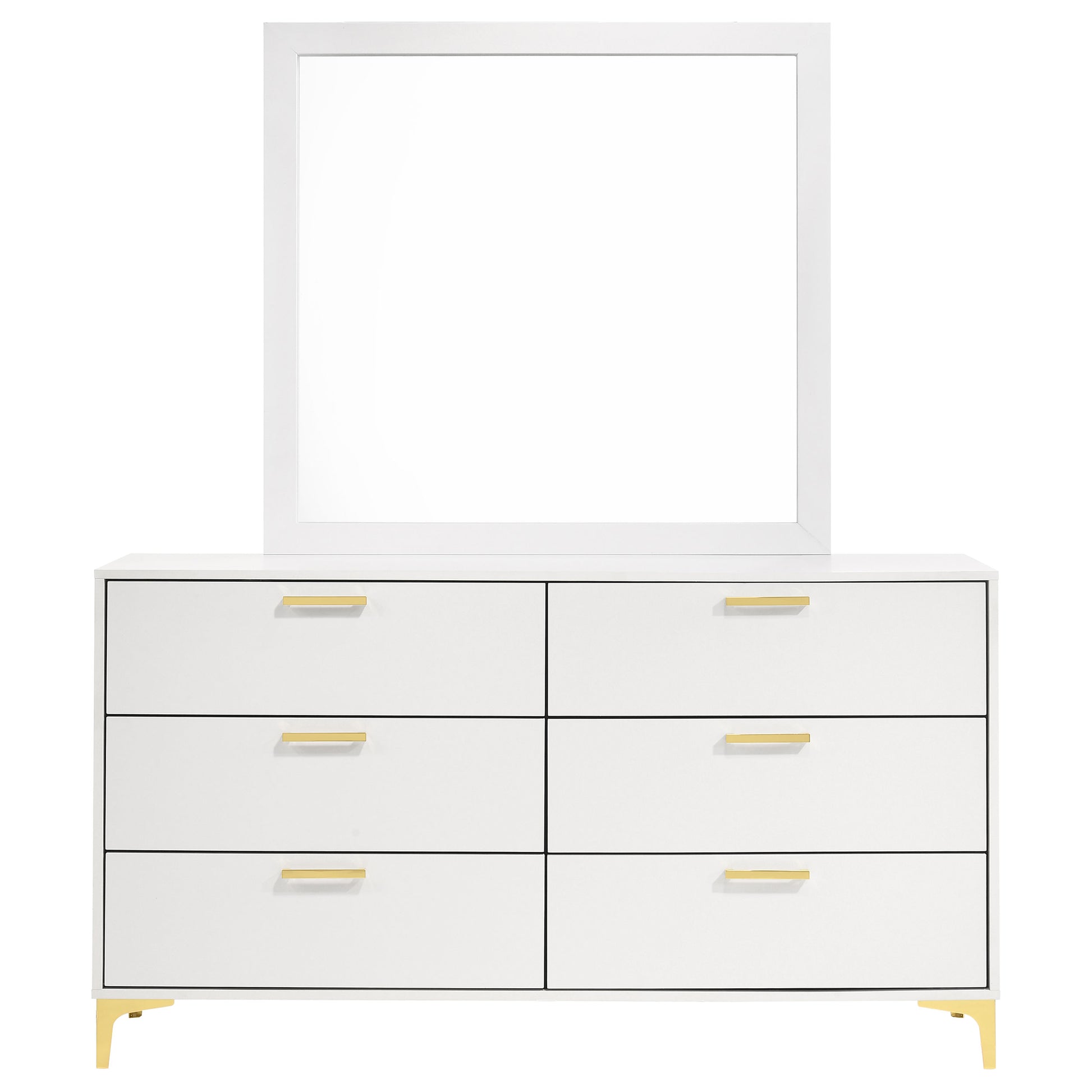 Kendall 6-drawer Dresser with Mirror White Furniture Factory Outlet Kendall 6-drawer Dresser with Mirror White Furniture Factory Outlet