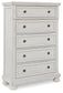 Robbinsdale King Sleigh Bed with Storage with Mirrored Dresser, Chest and Nightstand
