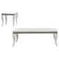 Carone 2-piece Glass Top Coffee and End Table Set White