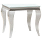 Carone 2-piece Glass Top Coffee and End Table Set White