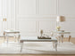 Carone 3-piece Glass Top Coffee and End Table Set White