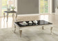 Carone 2-piece Glass Top Coffee and End Table Set Black