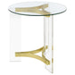 Janessa 3-piece Acrylic Coffee and End Table Set Matte Brass