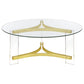 Janessa 3-piece Acrylic Coffee and End Table Set Matte Brass