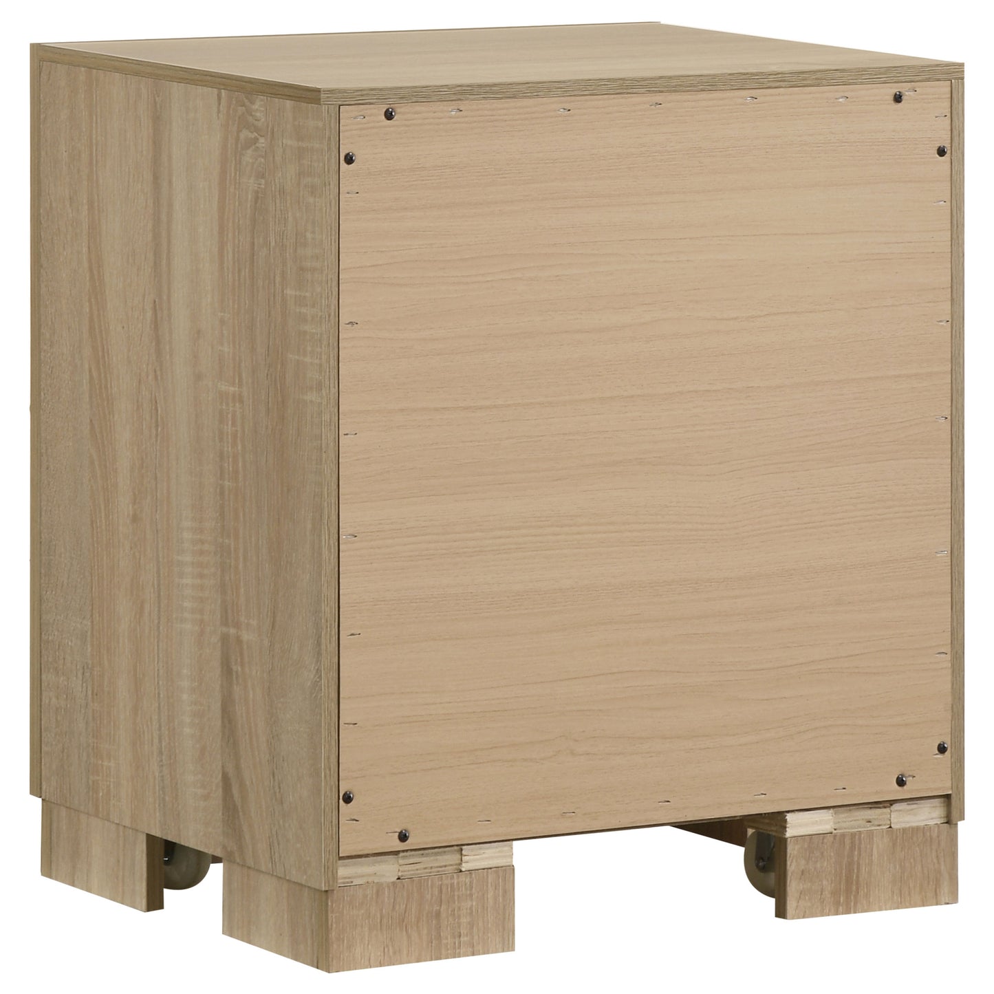 Arielle 2-drawer Bedroom Nightstand with Casters Light Oak