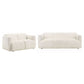 Dorset 2-piece Upholstered Round Track Arm Sofa Set White