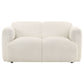 Dorset Fabric Upholstered Round Track Arm Loveseat White