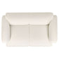 Dorset Fabric Upholstered Round Track Arm Loveseat White