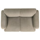 Dorset Fabric Upholstered Round Track Arm Loveseat Brown