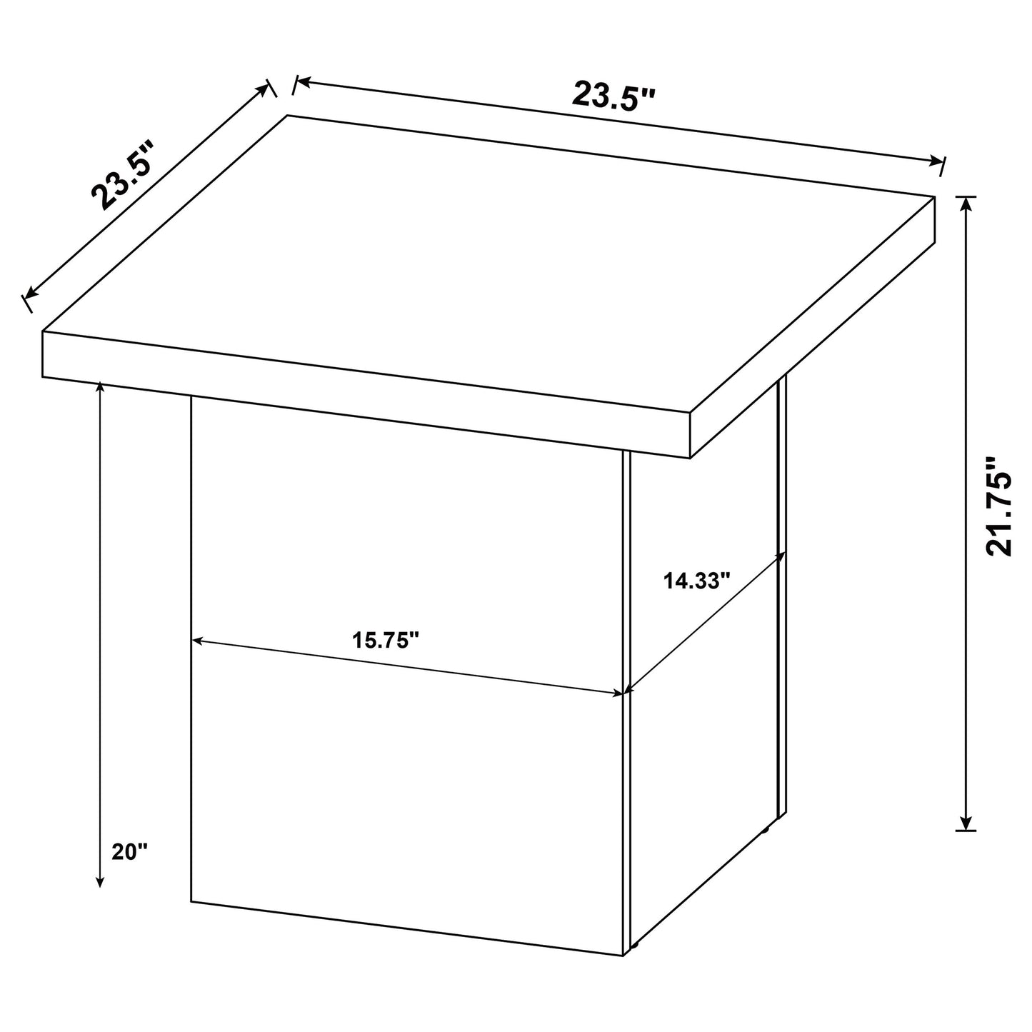 Devar Square Engineered Wood End Table Distressed Pine