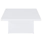 Devar Square Engineered Wood Coffee Table White High Gloss